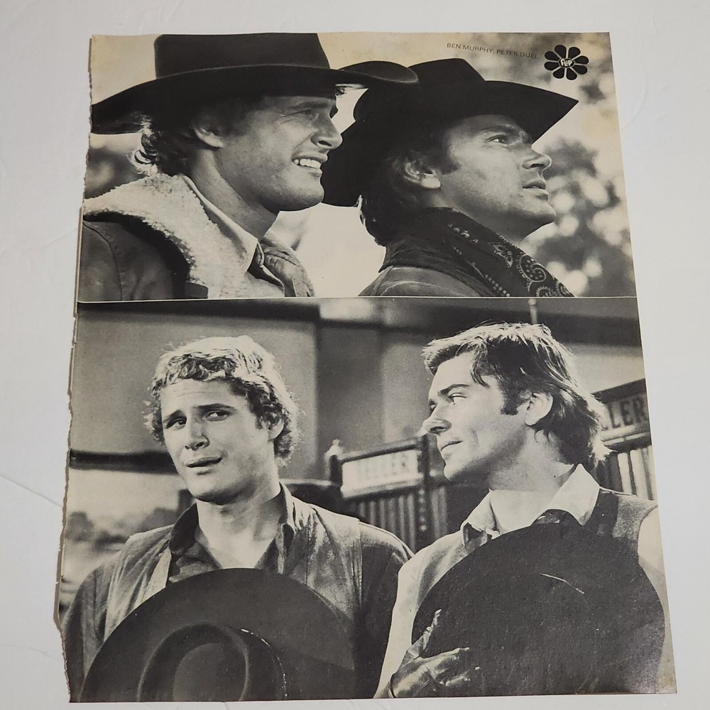 Ben Murphy Peter Duel Cowboys B&W vintage magazine clipping poster June 1971